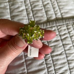 Sterling silver peridot ring. Several carats. Size 9.